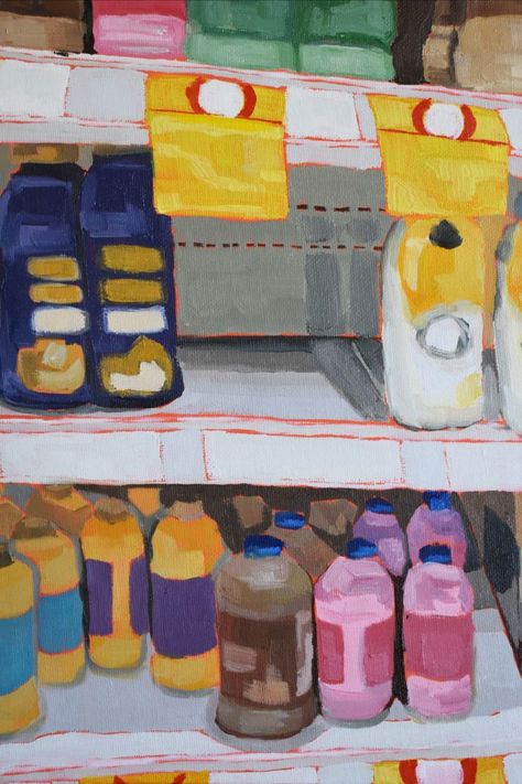 Still Life Grocery Painting by brianngittosart Grocery Store Drawing Reference, Grocery Store Reference, Grocery Store Painting, Grocery Drawing, Goa Painting, Vegetable Market Drawing Watercolor Painting, Supermarket Illustration Grocery Store, Acrylic Oil Painting, Project Inspiration