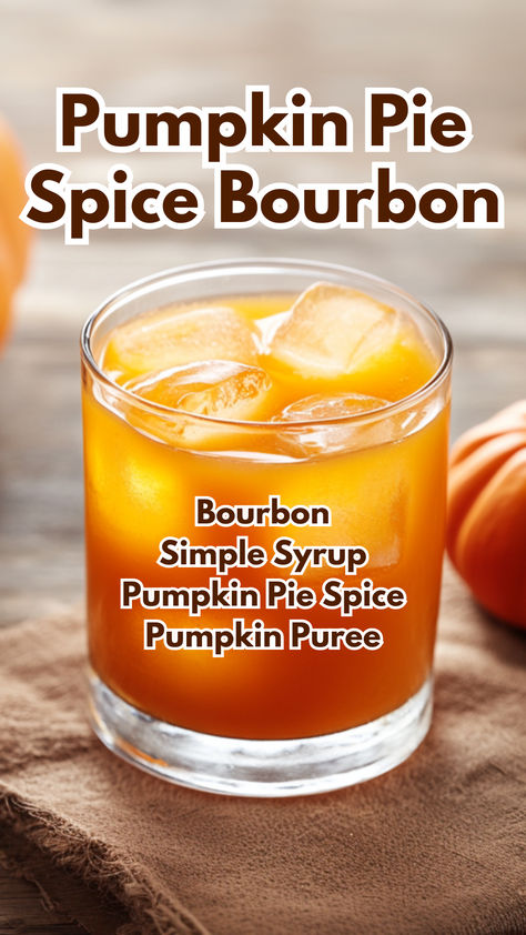 Pumpkin Pie Spice Bourbon Pumpkin Puree Cocktails, Pumpkin Bourbon Cocktail, Pumpkin Cocktails Easy, Boozy Thanksgiving Drinks, Fall Bourbon Cocktails, Pumpkin Cocktails, Pumpkin Spice Cocktail, Honey Cocktail, Pumpkin Spice Drinks