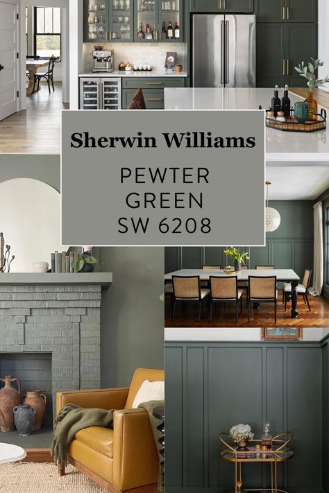 Pewter Green Sw, Pewter Green, House Color Palettes, Neutral Paint Colors, Green Paint Colors, Sherwin Williams Paint Colors, Interior Paint Colors, Updating House, Decoration Inspiration