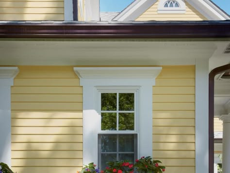 Inviting Home Exterior Color Ideas | HGTV Yellow Exterior House Colors, Yellow House Exterior, Exterior Paint Ideas, Exterior Color Palette, Yellow Paint Colors, Exterior House Paint Color, House Paint Color Combination, Paint Color Combinations, Exterior House Paint Color Combinations