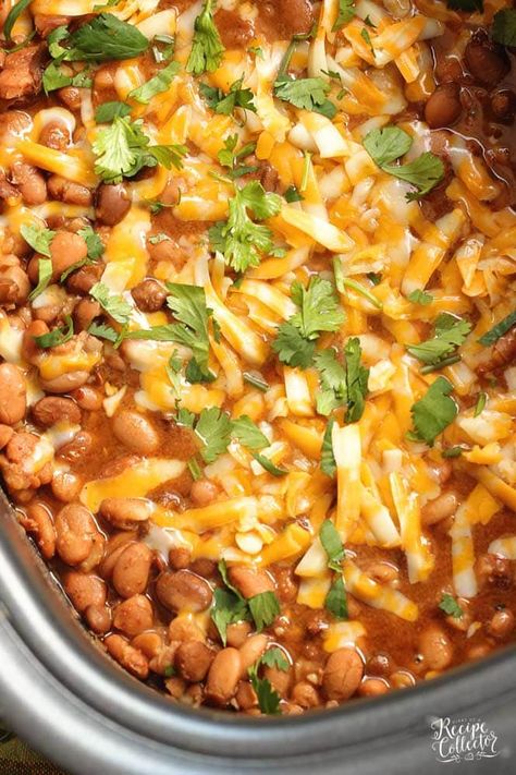 Slow Cooker Mexican Pinto Beans Crock Pot Chili Beans, Mexican Beans Recipe, Mexican Pinto Beans, Pinto Bean Soup, Crock Pot Chili, Mexican Beans, Slow Cooker Mexican, Mexican Side, Crock Pot Inspired Recipes