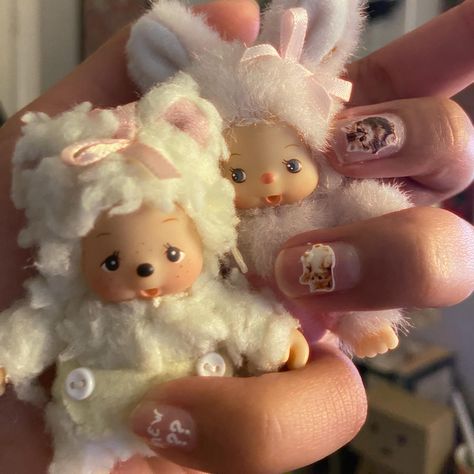 with my silly nails ♥️#bebichhichi #monchhichi #pinterest #dolls #cute #toys #coquette #monchichi Pretty Dolls Cute, Cute Collectibles, Silly Nails, Toys Aesthetic, Dolls Aesthetic, Small Gift Ideas, Dolls Cute, Doll Plushies, Cute Doll