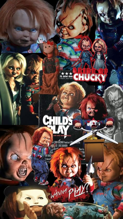 #horror #classichorror #80smovies #chucky #scary #halloween #movies #80shorror #80spopculture Halloween Wallpaper Scary Movie, Halloween Wallpaper Horror Movie, Halloween Wallpaper Chucky, Chucky Backgrounds, Horror Movie Background, Chucky Wallpaper Iphone, Horror Movies Wallpaper, Horror Movie Collage, Chucky Aesthetic