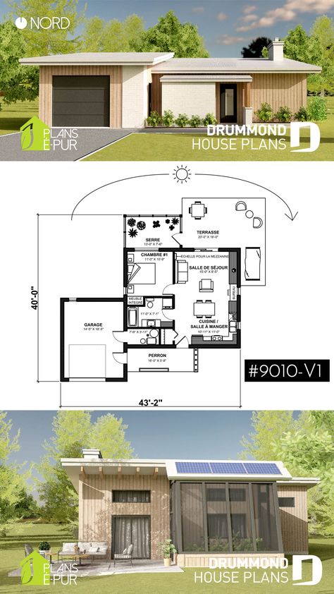 Eco House Floor Plans, Sims 4 Eco House Floor Plan, House Plan With Greenhouse, Tiny House With Garage Floor Plans, 1 Bedroom House Plans With Garage, Eco House Design Floor Plans, One Storey House Floor Plan, 1 Bedroom Floor Plans, Cottage Activities