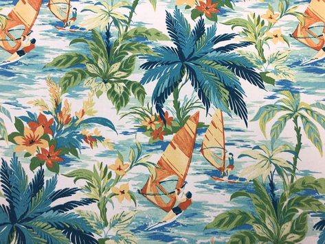 Tommy Bahama Windsurfer Water Resistant Outdoor Tropical | Etsy Tommy Bahama Decor, Ipad Design, Thibaut Fabric, Tommy Bahama Outdoor, Hawaiian Fabric, Tommy Bahama Home, Warwick Fabrics, Tropical Fabric, Outdoor Decorating