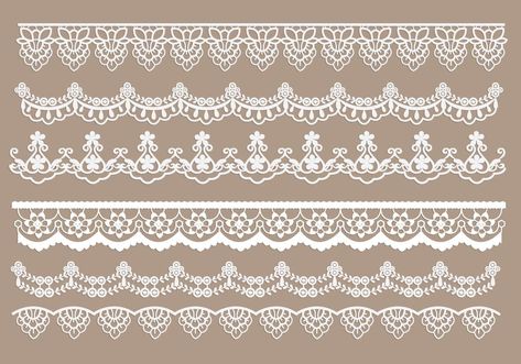 Lace Trim Vectors Indian Embroidery Designs, Embroidery Designs Free Download, Lace Drawing, Lace Painting, Christmas Embroidery Patterns, Geometric Lace, Embroidery Design Download, Paper Lace, Border Embroidery Designs