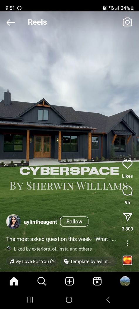 Cyberspace Sherwin Williams Exterior, Cyberspace Sherwin Williams, Sherwin Williams Exterior, Most Asked Questions, House Color, House Remodel, Mountain House, Exterior House, Remodel Ideas