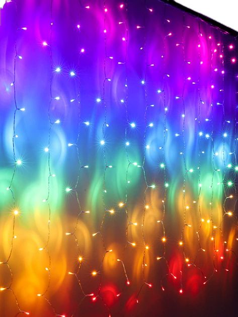 Rainbow Fairy Lights, Teen Bedroom Lights, Rainbow Curtains, Girls Bedroom Curtains, Rainbow Lights, Rainbow Bedroom, Fairy Room, Rainbow Fairy, Unicorn Room