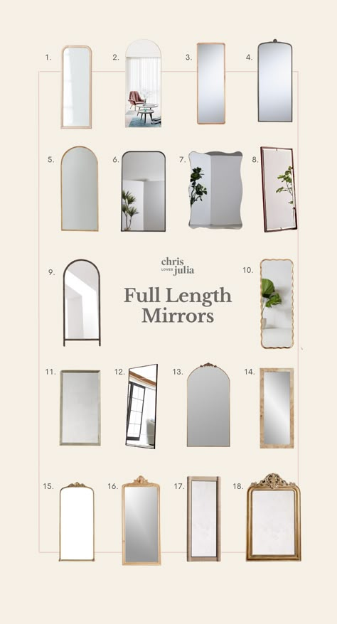 Well, I Found the Perfect Floor Mirror for our Bedroom - Chris Loves Julia Bedroom Mirrors Full Length, Styling A Floor Mirror, Floor Mirror In Bedroom, Bedroom Floor Mirror, Floor Mirror Bedroom, Wall Mirror Bedroom, Decor Ideas Bedroom, Furniture Details Design, Pinterest Room Decor