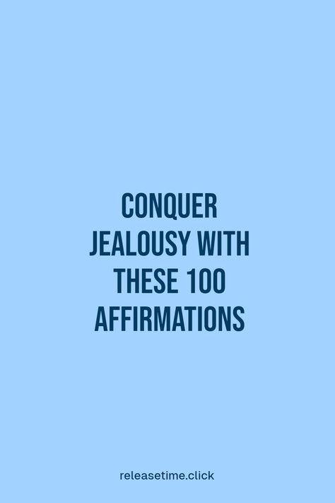 Feeling jealous is completely normal but it can often lead to insecurity and unhealthy thoughts. Explore our list of 100 powerful affirmations designed to help you dissolve jealousy and bolster your self-esteem. These positive statements are perfect for reshaping your thought process and discovering inner peace What To Do When You Feel Jealous, Why Do I Feel Jealous, Self Affirmations For Jealousy, Jealousy Affirmations, Overcome Jealousy, 100 Affirmations, Overcoming Jealousy, Positive Statements, Feeling Jealous