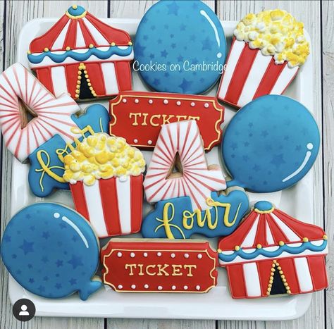 Carnival Cookies, Vintage Circus Birthday Party, Circus Cookies, Circus Birthday Party Theme, 7th Birthday Party Ideas, Carnival Birthday Party, Carnival Theme, Circus Birthday Party, Girl Birthday Themes