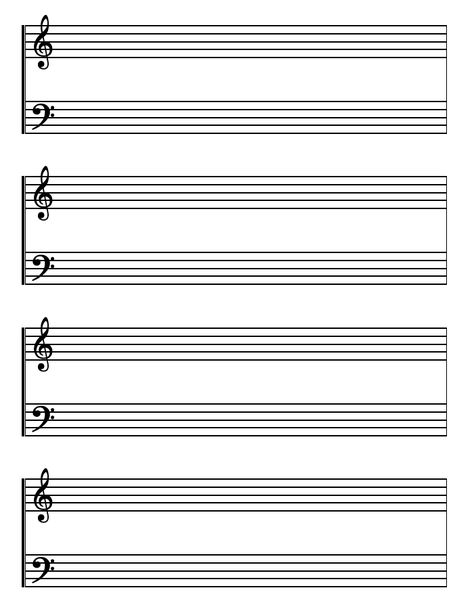 Printable Full-Page Piano Staff Paper Staff Paper Free Printable, Blank Piano Sheet Music, Notes Paper Template, Music Theory Worksheets Free Printable, Piano Worksheets, Free Music Worksheets, Music Theory Piano, Blank Sheet Music, Reading Sheet Music