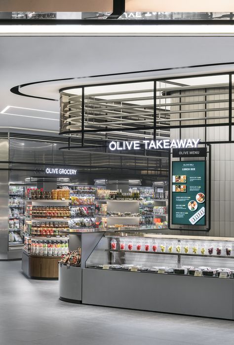 CJ Olive Market[CJ] Olive marketFOOD & BEVERAGE Food Court Design, Kim Hyunjin, Grocery Store Design, Shop Signage, Food Retail, Supermarket Design, Pharmacy Design, Kiosk Design, Retail Store Design