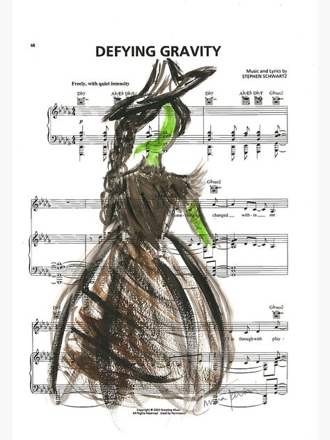 "Elphaba - Defying Gravity" Art Print by etav | Redbubble Wicked Musical Aesthetic, Wicked Painting, Elphaba Aesthetic, Wicked Drawings, Wicked Aesthetic, Musical Wall Decor, Gravity Art, Wicked Art, Wicked Musical