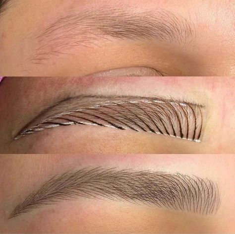 Mircoblading Eyebrows, Phibrows Microblading, Eye Makeup Guide, Bentuk Alis, Eyebrow Design, Permanent Makeup Eyebrows, Cosmetic Tattoo, Makeup Guide, Microblading Eyebrows