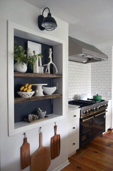 Top 40 Best Recessed Wall Niche Ideas - Interior Nook Designs Kitchen Niche Decor, Recessed Wall Niche Ideas, Wall Niche Ideas, Recessed Wall Niche, Kitchen Niche, Wall Nook, Niche Decor, Recessed Shelves, Niche Ideas