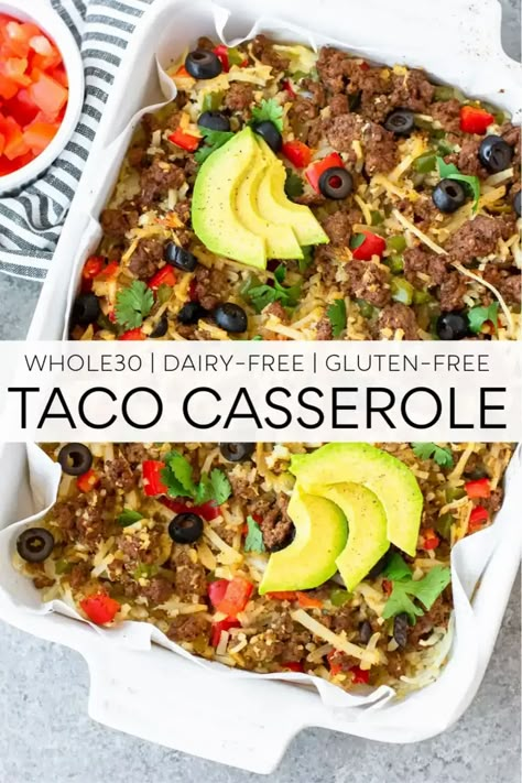 Whole 30 Casseroles Recipes, Easy Paleo Casserole Recipes, One Pan Paleo Dinners, Family Whole 30 Recipes, One Pan Whole 30 Meals, Whole 30 Dinners For Family, Whole 30 Casserole Recipes, Whole 30 Casserole, Whole 30 Taco