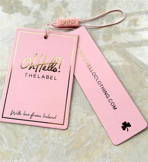 Customized Paper Hang Tag Garment Bag Printed Tags Clothing Swing Tag Labels #tag #label #handtags #clothinglabel Clothing Tag Design, Price Tag Design, Custom Hang Tags, Clothing Labels Design, Hang Tags Clothing, Hang Tag Design, Packaging Ideas Business, Small Business Packaging Ideas, Clothes Pin Crafts