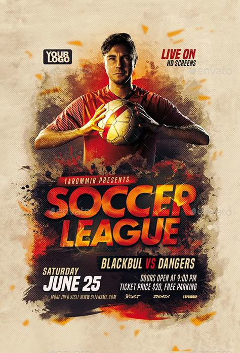 Soccer Flyer Design, Soccer Posters, Football Academy, Mad Design, Business Flyer Design, Sports Academy, Sports Design Ideas, Fitness Flyer, Soccer Tournament