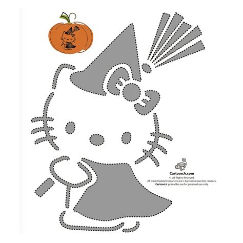 28 Pumpkin Stencils For the Best Hello Kitty-Themed Halloween Pumpkin Carving Stencils Templates, Kitty Pumpkin, Pumpkin Carving Stencils Free, Halloween Pumpkin Stencils, Hello Kitty Pumpkin, Cute Pumpkin Carving, Free Stencils Printables, Halloween Pumpkin Carving Stencils, Pumkin Carving