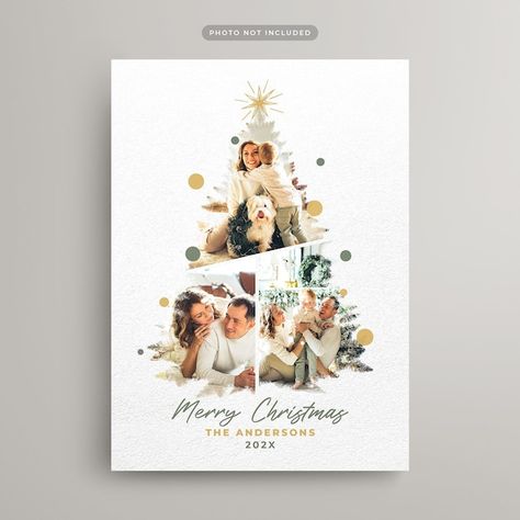 Xmas Card Design Graphic, Christmas Card Personalized, Christmas Card Design Photo, Family Christmas Card Design, Christmas Digital Products, Creative Christmas Post, Graphic Design Christmas Card, Christmas Cards 2024, Collage Design Ideas