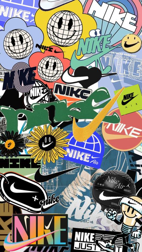 #nike #sportswear #sports #nikes #nikelogo #logo #logocollage #nikecollage #pastels #vibrant #colorful #nikedunks Wallpaper Fix, Nike Logos, Really Cool Wallpapers, Blurry Pics, Nike Logo Wallpapers, Cool Nikes, Swag Quotes, Wallpapers Cartoon, Collage Book