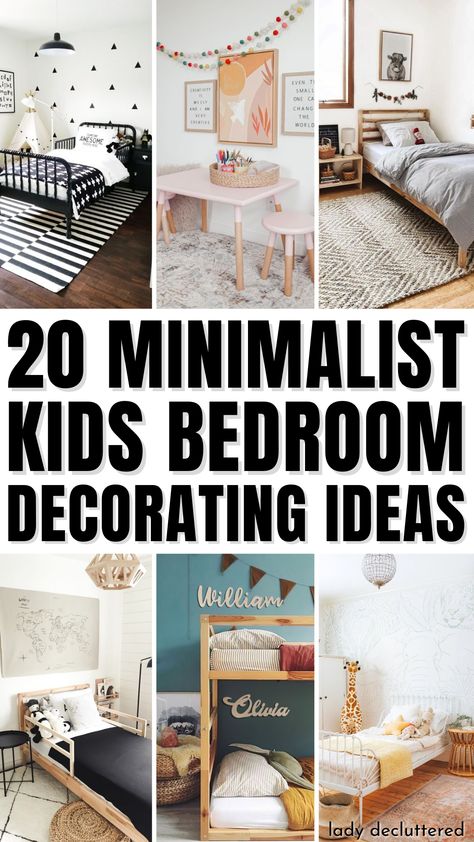 20 Minimalist Kids Bedroom Decorating Ideas Big Kids Bedroom Ideas, Minimalist Childrens Bedroom, Neutral Kids Bedroom Ideas, Minimal House Interior Design, Small Toddler Boys Bedroom Ideas, Boy Room Wall Ideas, Bedroom Decor Kids, Minimal Boys Bedroom, Unisex Room For Kids