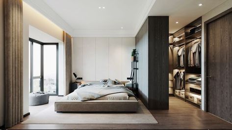 Closet Behind Bed, Dressing Room Decor, Small Room Design Bedroom, Dream Closet Design, Luxury Closets Design, 아파트 인테리어, Bedroom Bed Design, Small Room Design, Modern Bedroom Design