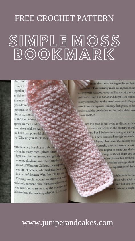 Free Simple Moss Bookmark Crochet Pattern Easy Crochet Book Cover, Easy Bookmark Crochet, Crochet Bookmark Patterns Free Easy, Simple Crochet Bookmarks Free Patterns, Easy Crochet Bookmarks Free Patterns Simple, Crochet Cat Bookmarks Free Patterns, How To Crochet A Bookmark, Crochet Bookmarks Free Patterns Simple, Simple Crochet Bookmark