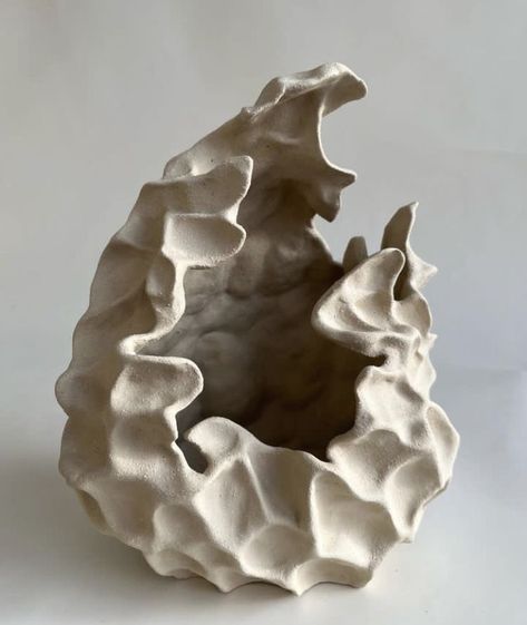 Ceramic Vessel Shapes, Organic Clay Forms, Organic Ceramic Forms, Organic Ceramic Sculpture, Ceramic Wall Pocket, Coiled Ceramics, Ceramic Sculpture Ideas, Organic Pottery, Abstract Ceramic Sculpture