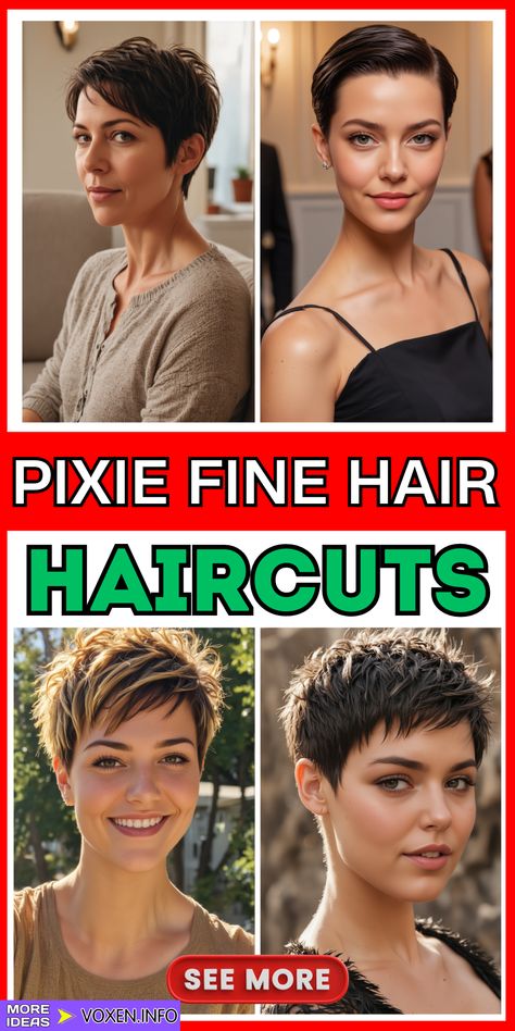 23 Stunning Long Bang Pixie Haircuts to Transform Your Look Pixie Hairstyle Women Fine Hair, Pixie Haircut Thinning Hair, Short Pixie Hairstyles For Fine Hair, Pixie Cuts For Thinning Hair, Short Fine Haircut, Funky Pixie Cut Fine Hair, Pixie For Thinning Hair, How To Style A Pixie Haircut, Textured Pixie Cut For Fine Hair