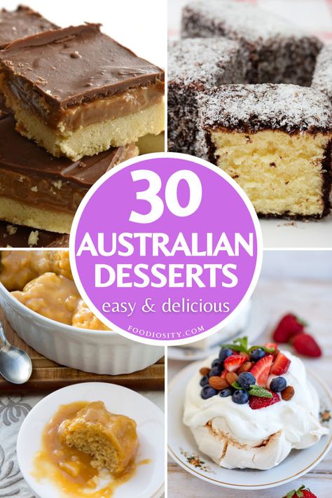 International Dessert Recipes Easy, Australian Dessert Recipes, Australia Desserts, Australian Sausage Rolls, Australian Pavlova, Australian Cookies, Australian Desserts, Friendly Rivalry, Desserts Around The World