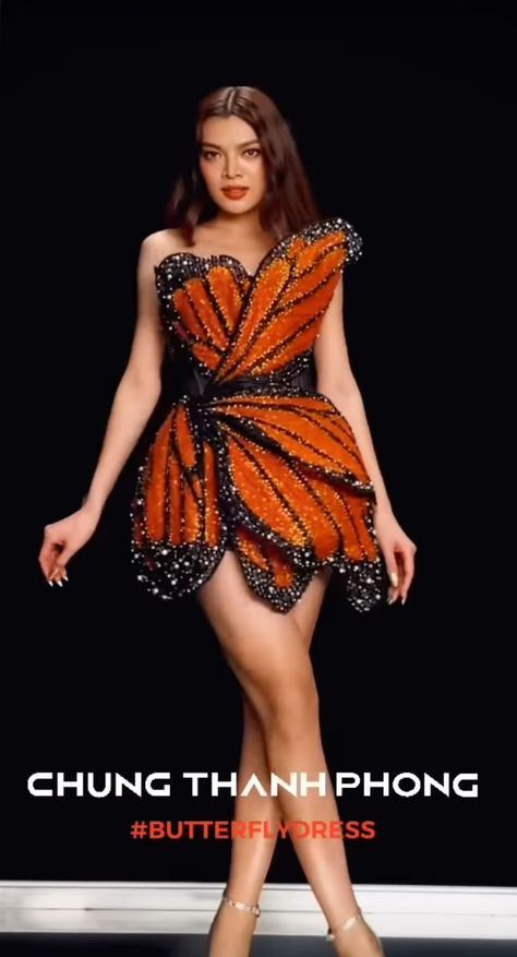 Orange Concert Outfit, Creative Black Tie, Tea Party Vintage, Butterfly Monarch, Western Gowns, Lady Butterfly, Guo Pei, Overwatch Cosplay, Butterfly Costume