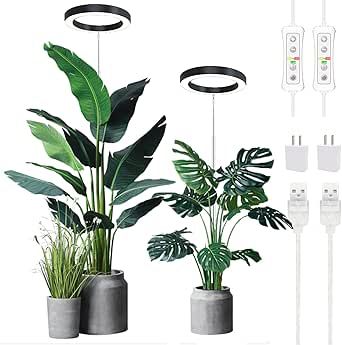 Plant Grow Light,yadoker LED Growing Light Full Spectrum for Indoor Plants,Height Adjustable, Automatic Timer, 5V Low Safe Voltage,Idea for Large Plant Light, 2 Pack Living Room Shades, Plant Grow Light, Full Spectrum Light, Grow Lamps, Led Diodes, Glow Light, Grow Lights For Plants, Plant Light, Plant Lights