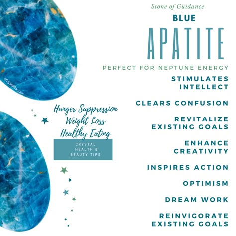 Blue Apatite Meaning, Apatite Meaning, Develop Psychic Abilities, Throat Chakra Crystals, Blue Apatite Crystal, Crystal Healing Chart, Apatite Crystal, Improve Communication Skills, Crystal Guide