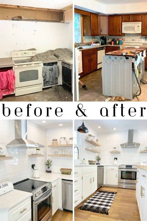 13 Kitchen Budget Remodel Ideas You Won't Regret in 5 Years Before After Kitchen Remodel, Easy House Renovations, Diy Kitchen Remodel On A Budget, Single Wide Kitchen Remodel, 50s Kitchen Remodel, Small Kitchen Remodel Ideas Layout, Simple Small Kitchen Ideas, Kitchen Remodel Ideas Before And After, Budget Friendly Kitchen Remodel