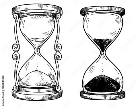 Tato Jam, Hourglass Drawing, Jam Pasir, Sand Hourglass, Clock Drawings, Hourglass Tattoo, Sand Clock, Sand Glass, Hourglasses