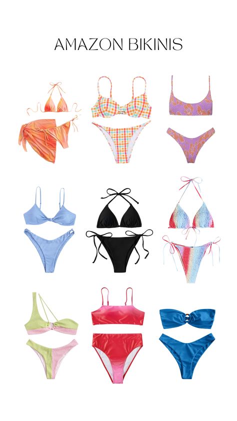 Best Bikinis On Amazon, Where To Get Affordable Bikinis, Cute Affordable Bikinis, Amazon Swimsuits 2023, Best Amazon Bikinis, Best Amazon Swimsuits For Women, 2023 Aesthetic Outfits, Summer Clothes Amazon, Amazon Bathing Suits