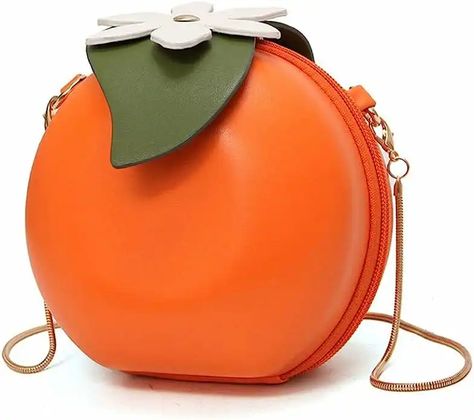 Complete Your DisneyBound with an Orange or Apple Bag! Small Purses And Handbags, Fruit Bag, Fruit Orange, Beg Tangan, Leather Clutch Purse, Retro Mode, Novelty Bags, Form Design, Orange Bag