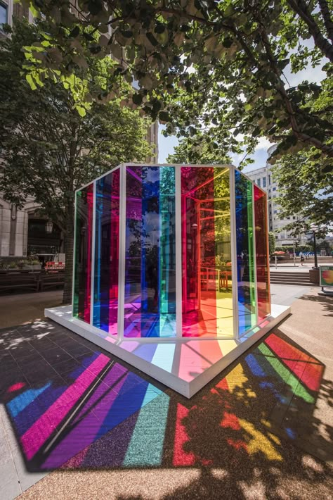 Immersive Installations by Liz West Convert Spaces into Glowing Arenas of Prismatic Light | Colossal Interactive Architecture, Colored Shadow, Pocket Garden, Market Ideas, Experiential Marketing, Colossal Art, Art Installation, Light Installation, Light Summer