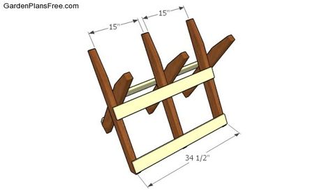 Sawbuck Plans | Free Garden Plans - How to build garden projects Sawhorse Plans, Saw Horse, Firewood Shed, Fire Wood, Wooden Playhouse, Wood Shed, Free Woodworking Plans, Diy Shed, Garden Plans