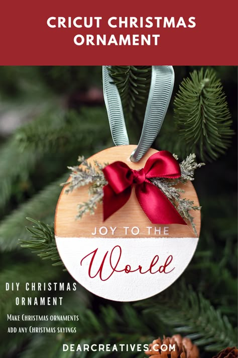 Cut Wood Ornaments With Cricut, Handmade Wood Ornaments, Cricut Wood Ornaments, Gifts To Give Someone, Diy Wood Ornaments, Make Christmas Ornaments, Cricut Christmas Ideas, Diy Christmas Ornament, Sale Ideas