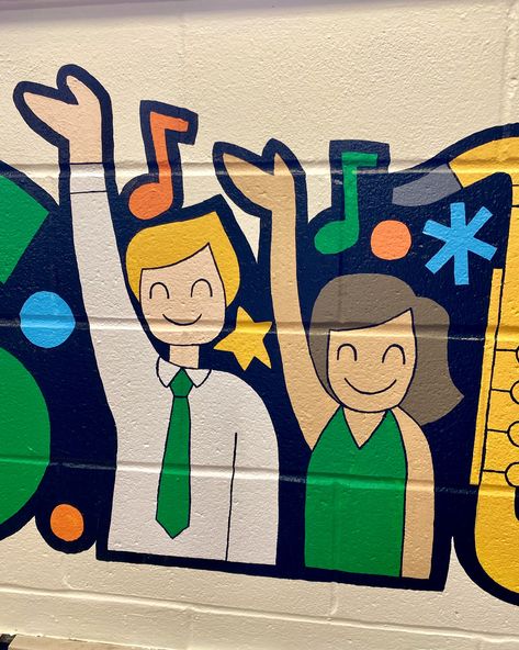 I wish I could paint all day, every day! Pics from last month's music room mural 💚💛 #muralpainting #communityart #muralartist #supportlocalartists #muralart #binghamtonny Musical Mural Ideas, Music Wall Murals Painted, Music Wall Mural, University Mural Wall Art, Music Themed Wall Mural, Support Local Artists, Mural Painting, Music Room, Mural Art