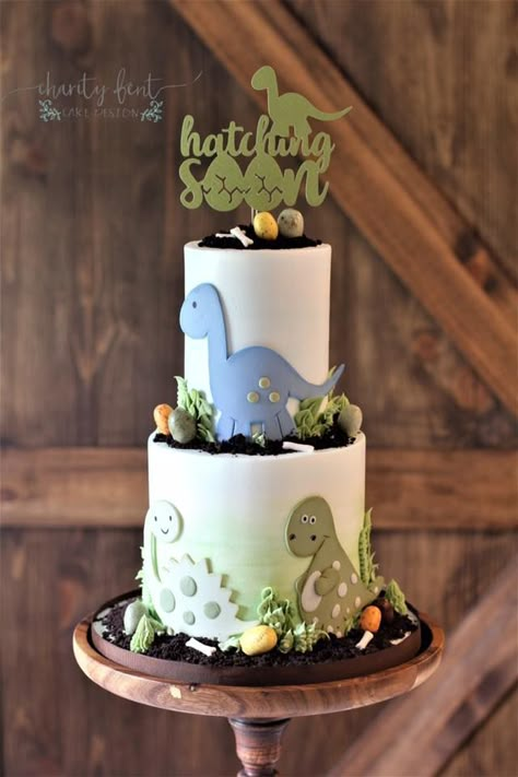 Dinosaur Baby Shower Cake, Dinosaur Baby Shower Theme, Dino Cake, Dinosaur Birthday Cakes, Baby Shower Cakes For Boys, Baby Shower Theme Decorations, Dinosaur Cake, Dinosaur Baby Shower, Baby Dino