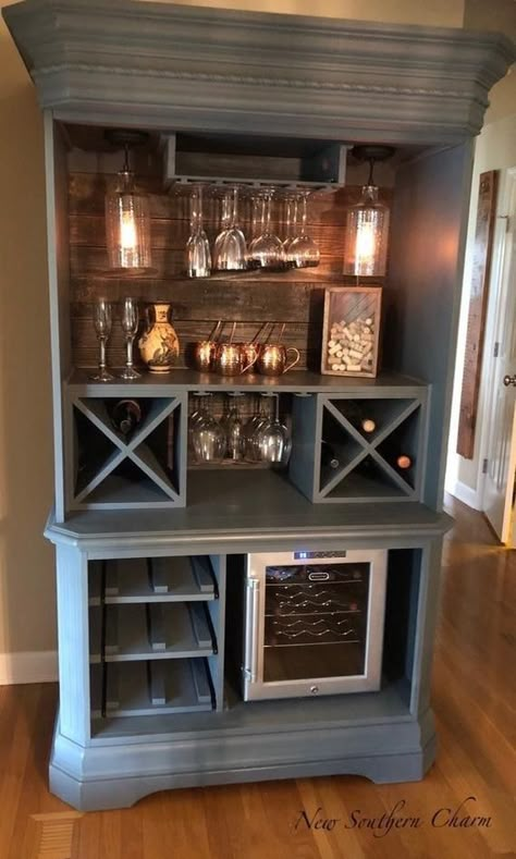 Shop the look from Briannamd44 on ShopStyle Armoire Bar, Bar In Casa, Kitchen Hutch, Smart Tiles, Rustic Bar, Coffee Bar Ideas, Home Coffee Bar, Coffee Bar Home, Wine Cabinet