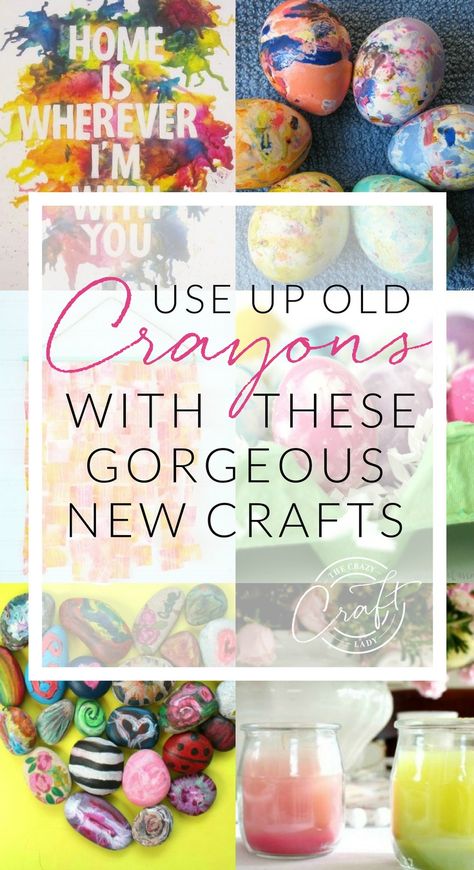 Clever Ways to Use Broken Crayons - Colorful Upcycle Crafts - The Crazy Craft Lady Repurpose Old Crayons, Things To Do With Old Crayons, Painting With Melted Crayons, Uses For Old Crayons, Crafts With Old Crayons, Old Crayons What To Do With, Repurpose Crayons, Repurposed Crayons, Old Crayon Crafts