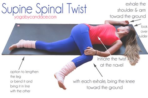 Supine Twist, Twist Yoga, Tai Chi Chuan, Sup Yoga, Yoga Posen, Learn Yoga, Yoga Exercises, Leg Warmer, Easy Yoga