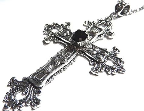 Cross Necklace Gothic, Beatrice Core, Gothic Cross Necklace, Goth Cross, Cross Gothic, Ornate Cross, Goth Accessories, Goth Necklace, Gothic Cross