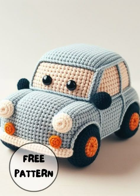 Crochet Toys Free Patterns, Crochet Toys Free, Easy Crochet Animals, Crochet Car, Pola Amigurumi, Crochet Animals Free Patterns, Crochet Baby Toys, Crochet Amigurumi Free Patterns, Crochet Amigurumi Free