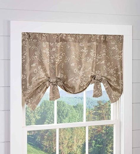 Amazon.com: Plow & Hearth Floral Damask Bow Tie Window Valance - 42 W x 26 L Harvest: Furniture & Decor Kitchen Valance Ideas Over Sink, Tie Up Valance, Over Sink, Kitchen Valances, Floral Damask, Valance Window Treatments, Wall Accessories, Window Valance, Valances